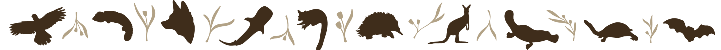 Set of various animal silhouette illustrations on a white background