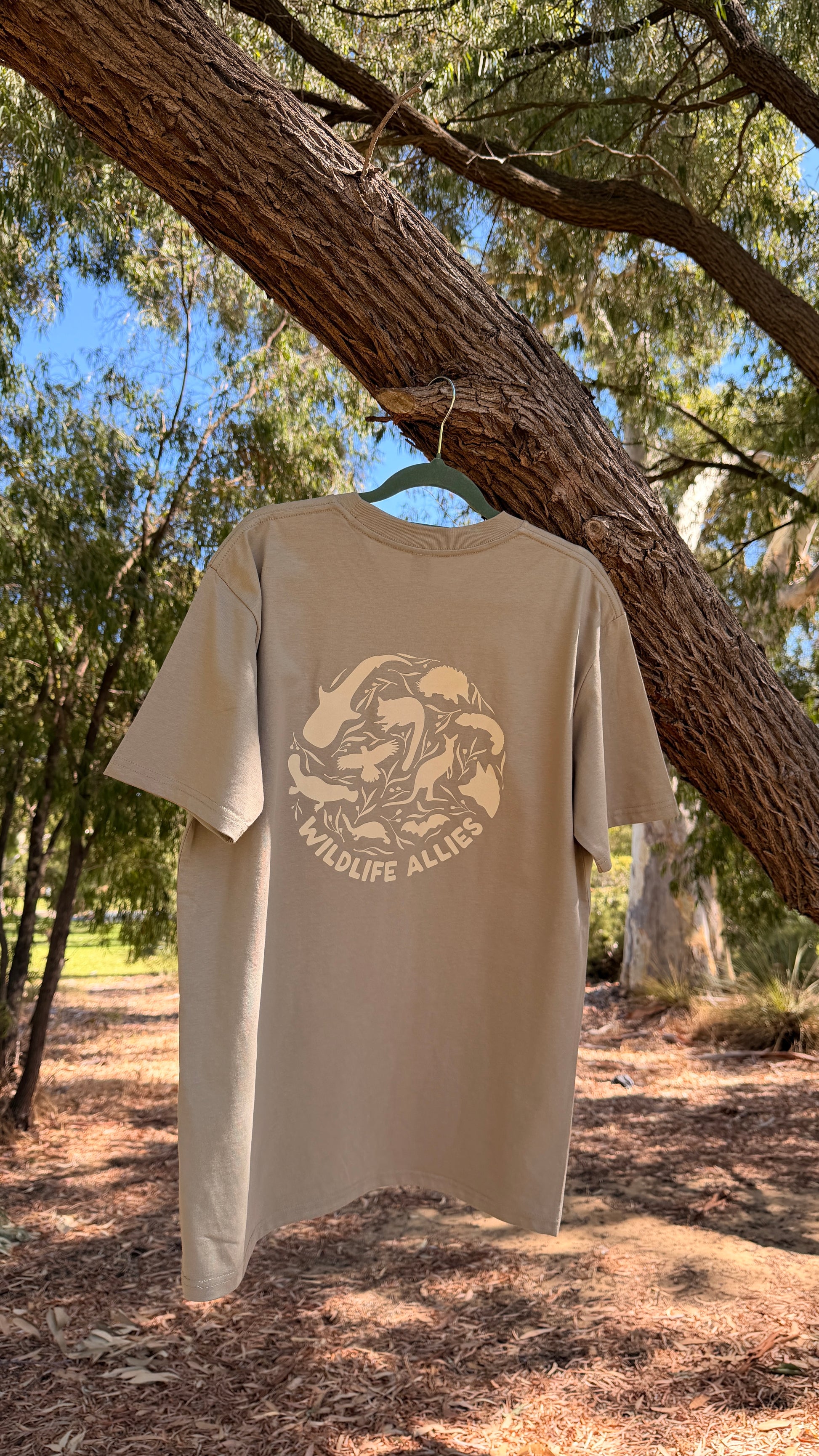 Wildlife Allies native animals logo tee