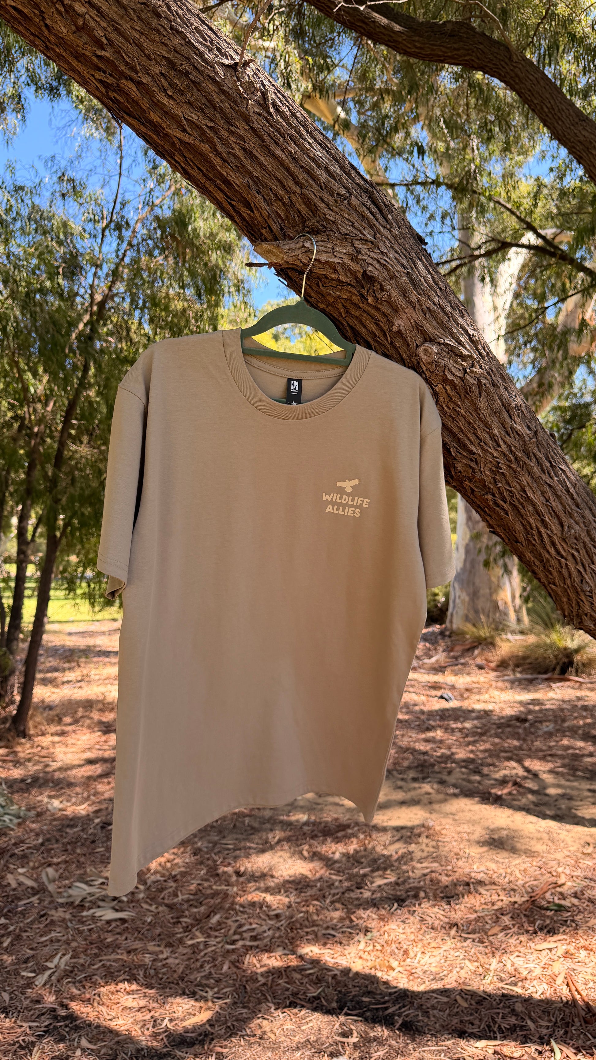 Wildlife Allies native animals logo tee