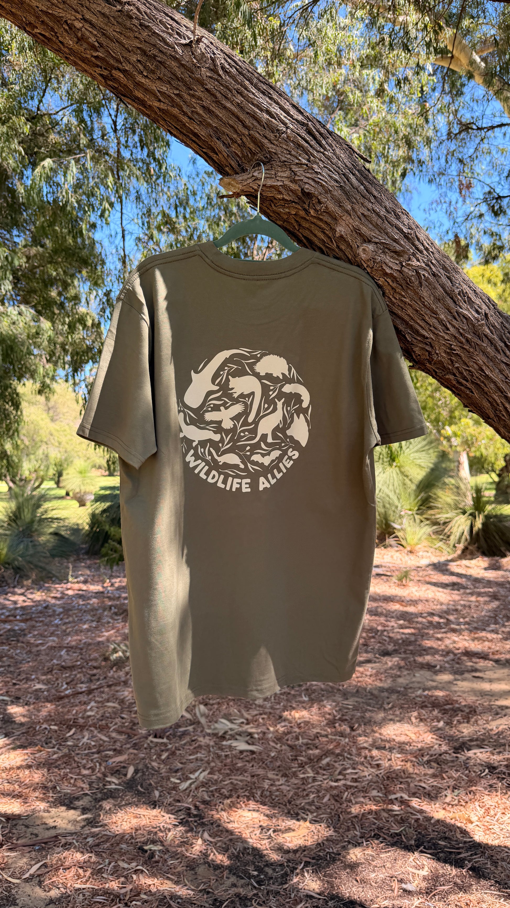Wildlife Allies native animals logo tee